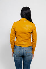 Remy - Women's Vegan Faux Leather Jacket (Mustard) Women's Vegan Faux Leather Jacket Whet Blu NYC
