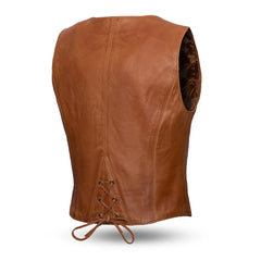 Ladies Classic Western Style Leather Biker Vest