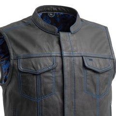 The Nomad Men's Motorcycle Leather Vest, Multiple Color Options