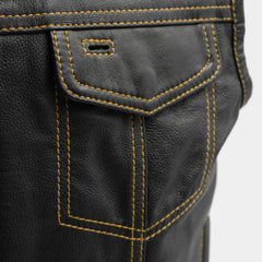 The Nomad Men's Motorcycle Leather Vest, Multiple Color Options