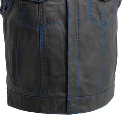 The Nomad Men's Motorcycle Leather Vest, Multiple Color Options