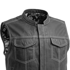 The Nomad Men's Motorcycle Leather Vest, Multiple Color Options