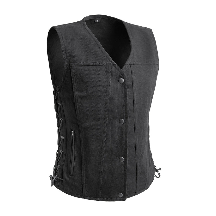 Twill Women’s Classic Motorcycle Riding Vest
