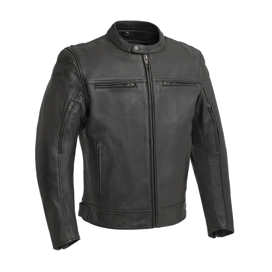 Buy Hellfire Hide Men's Full Grain Leather Motorcycle Jacket