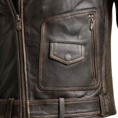 Throttle & Thread Men's Motorcycle Leather Jacket